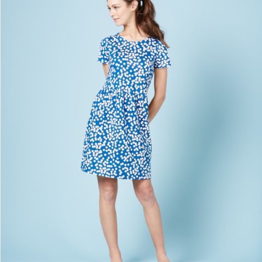 Boden Blue and White Polka Dot Mini Dress